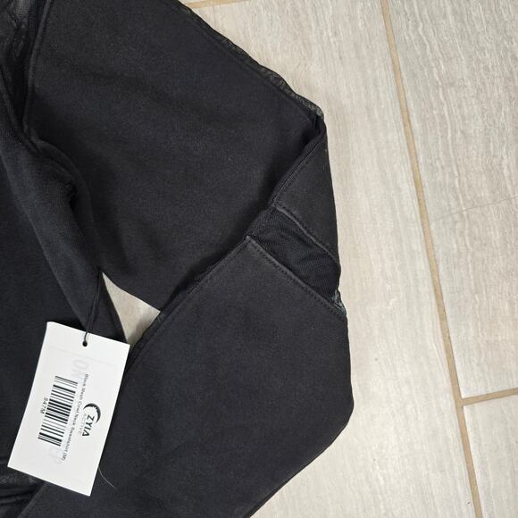 NWT ZYIA ACTIVE Women's Cropped 847 Black Mesh Cowl Neck Sweatshirt Size - Picture 10 of 12
